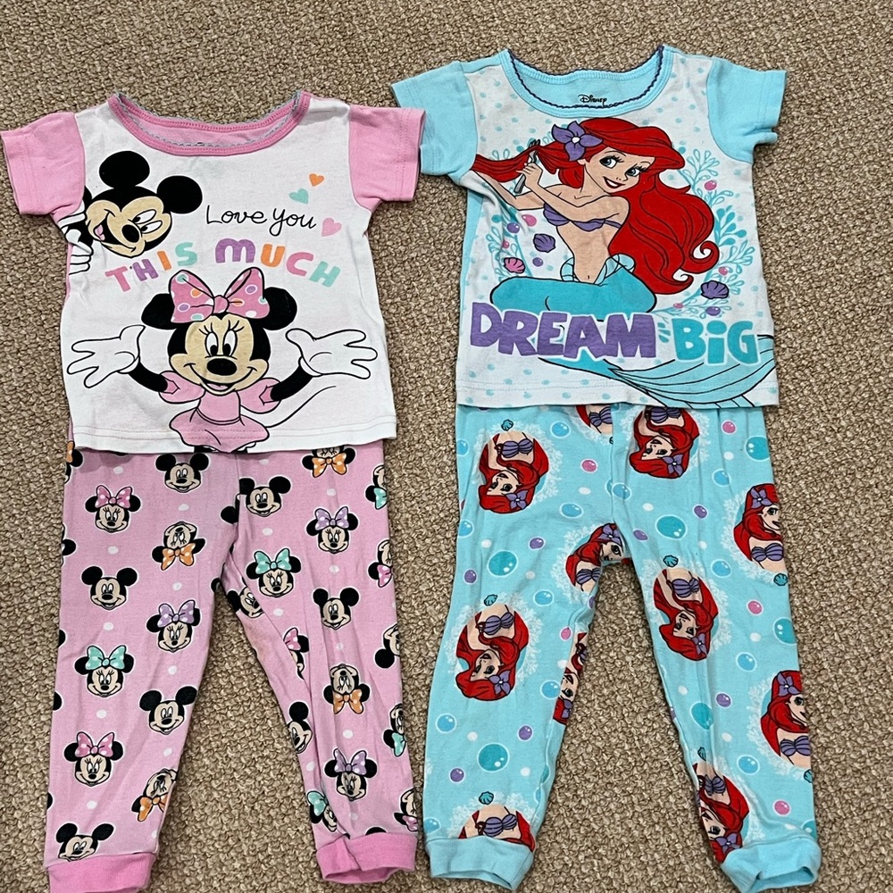 Disney Toddler Girls Pajama Set Size 24M